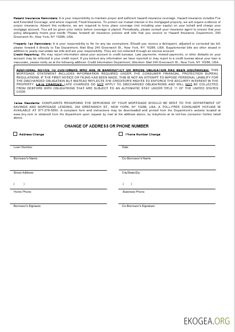 Relevé hypothécaire de la banque USA Bank of New York Mellon aux formats Word et PDF 3